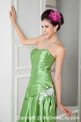 Ankle-length Ruching and Appliques Mother of the Bride Dress with Jacket