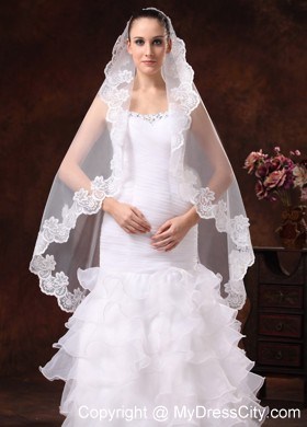 Lace Appliques Tulle Graceful Wedding Veil