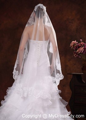 Lace Appliques Tulle Graceful Wedding Veil