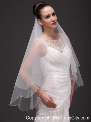 Two-tier Tulle Drop Veil For Wedding