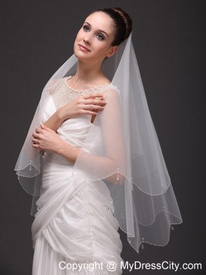 Two-tier Tulle Drop Veil For Wedding