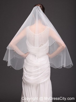 Two-tier Tulle Drop Veil For Wedding