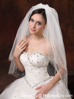 Two-Layers Embroidery Tulle Stylish Wedding Veils