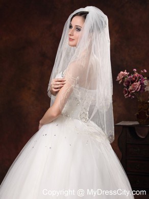 Two-Layers Embroidery Tulle Stylish Wedding Veils