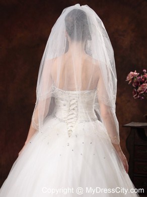 Two-Layers Embroidery Tulle Stylish Wedding Veils