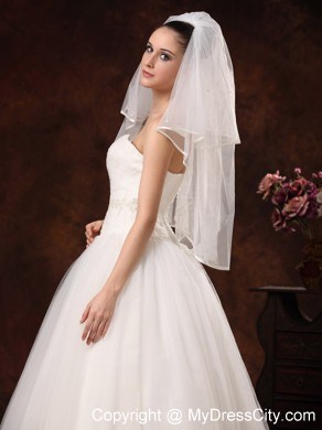 Two Layers Tulle Elbow Length Popular Wedding Veil