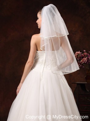 Two Layers Tulle Elbow Length Popular Wedding Veil