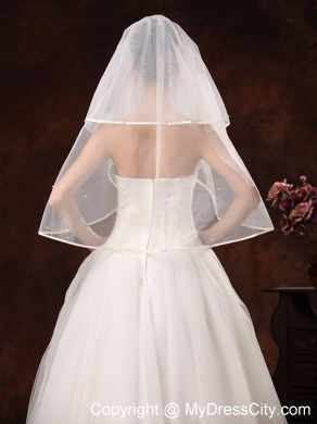 Two Layers Tulle Elbow Length Popular Wedding Veil