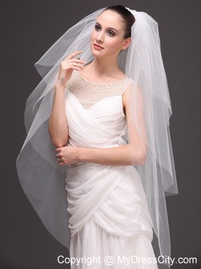 Three-tier Tulle Drop Veil For Wedding On Sale