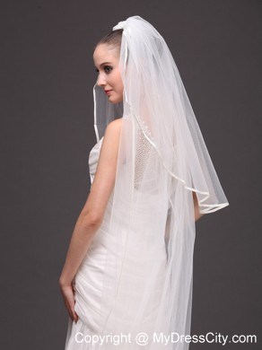 Two-tier Tulle White Chapel-length Bridal Veils