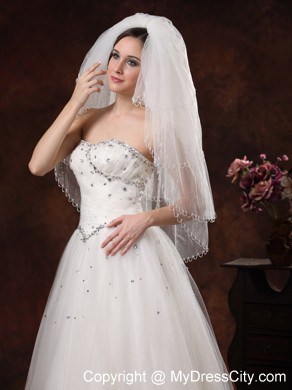 2012 Inspired 4-Layer White Bridal Veil On Sale