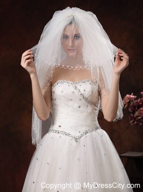 2012 Inspired 4-Layer White Bridal Veil On Sale