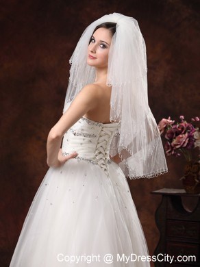 2012 Inspired 4-Layer White Bridal Veil On Sale