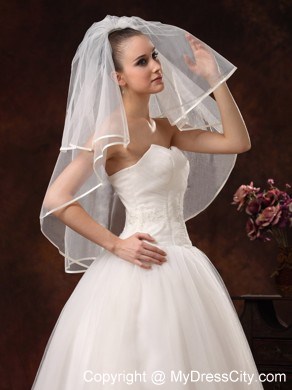 2 Layers Elbow Length Beautiful Wedding Veil