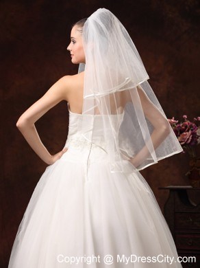 2 Layers Elbow Length Beautiful Wedding Veil