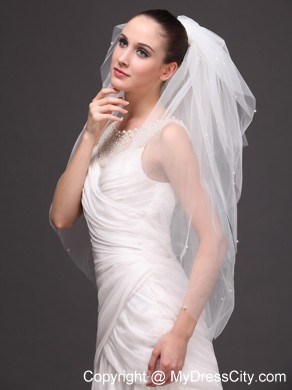 Four-tier Tulle Wedding Veil With Cut Edge