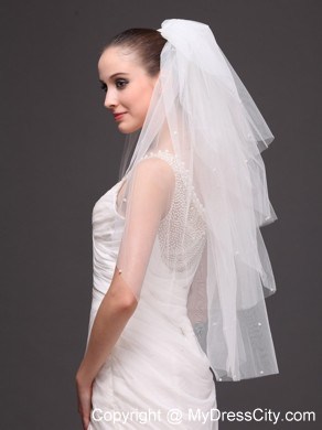 Four-tier Tulle Wedding Veil With Cut Edge