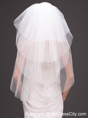 Four-tier Tulle Wedding Veil With Cut Edge