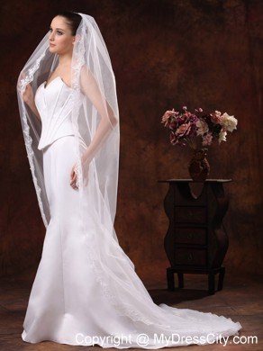 One-tier Tulle Cathedral Veil For Wedding