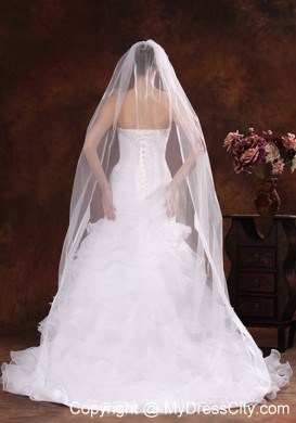 Classical White Organza Veil For Wedding