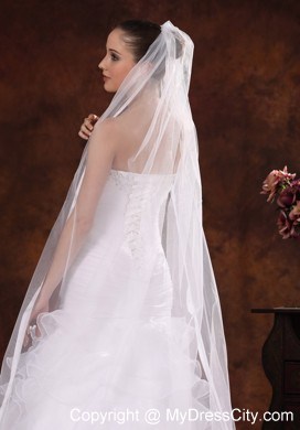 Classical White Organza Veil For Wedding