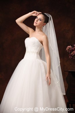 One-tier Organza Fingertip Wedding Veil