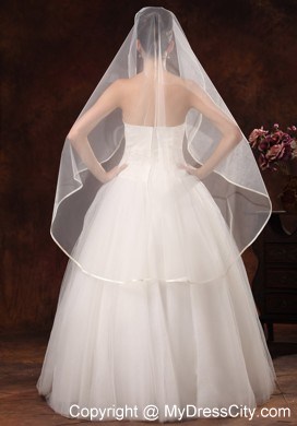 One-tier Organza Fingertip Wedding Veil