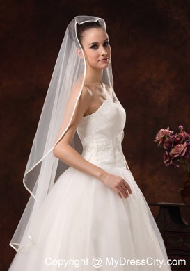 One-tier Organza Fingertip Wedding Veil