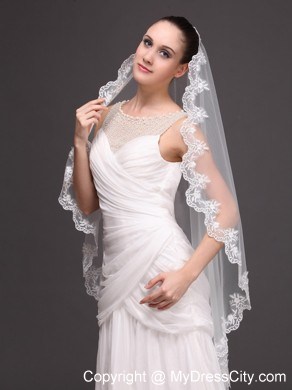 Hot Selling Tulle With Appliques One-tier Wedding Veil