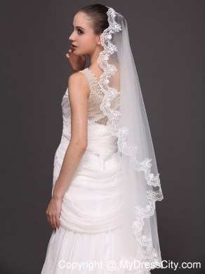 Hot Selling Tulle With Appliques One-tier Wedding Veil