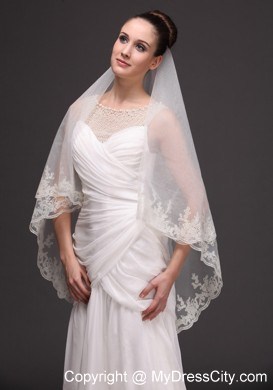 Lace Tulle Discount Bridal Veils For Wedding