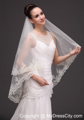 Lace Tulle Discount Bridal Veils For Wedding