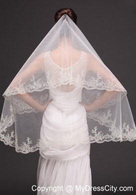 Lace Tulle Discount Bridal Veils For Wedding