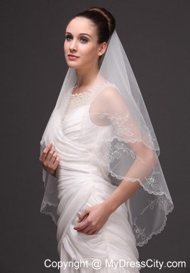 Embroidery Tulle Beautiful Bridal Veils For Wedding