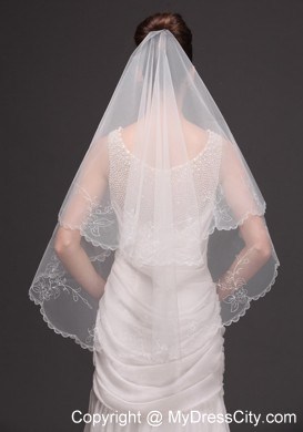 Embroidery Tulle Beautiful Bridal Veils For Wedding