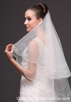 Embroidery Tulle Beautiful Bridal Veils For Wedding