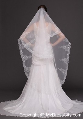 Lace Tulle Classic Bridal Veil For Wedding