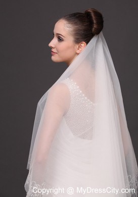 Beading Classic Tulle Bridal Veil For Wedding