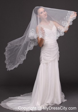 Lace Popular Tulle Bridal Veil For Wedding