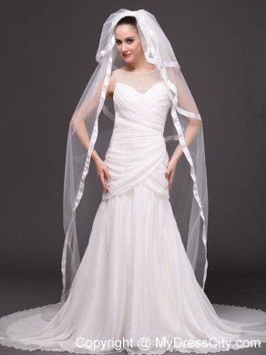 3 Layers and Appliques Ball Gown Bridal Veils For Wedding