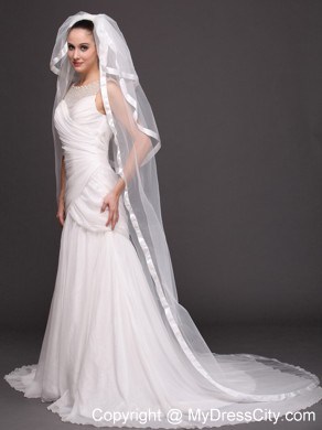 3 Layers and Appliques Ball Gown Bridal Veils For Wedding