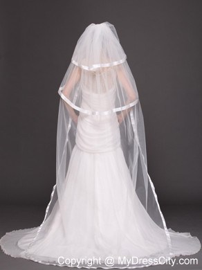 3 Layers and Appliques Ball Gown Bridal Veils For Wedding