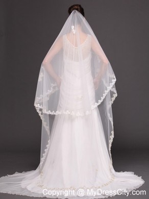 Two-tier Lace For Bridal Veil For Wedding