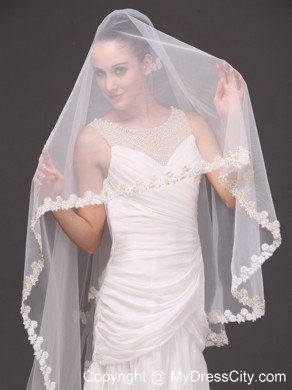 Two-tier Lace For Bridal Veil For Wedding