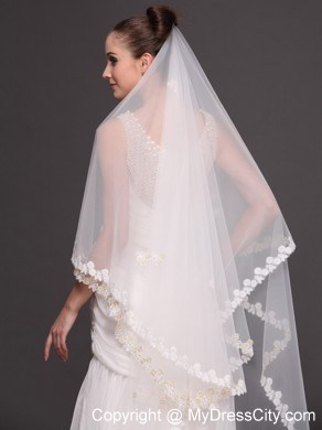 Two-tier Lace For Bridal Veil For Wedding