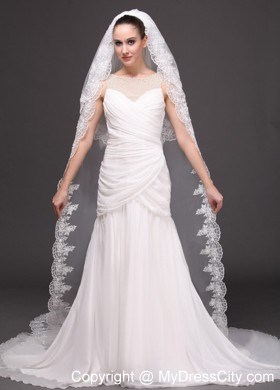 Bridal Veils For Wedding With Two-tier Lace