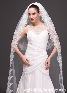 Bridal Veils For Wedding With Two-tier Lace