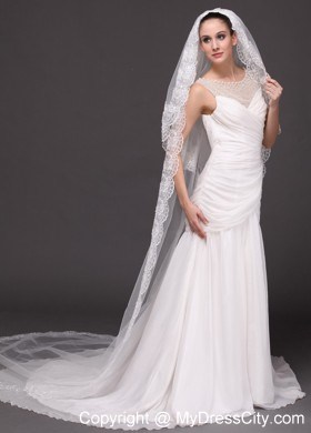 Bridal Veils For Wedding With Two-tier Lace