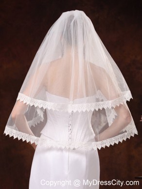 Two-tier Lace Edge And Tulle For Wedding