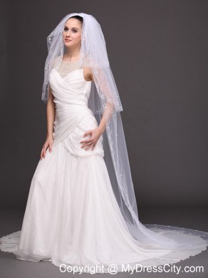 Three-tier and Embroidery Bridal Veils For Wedding